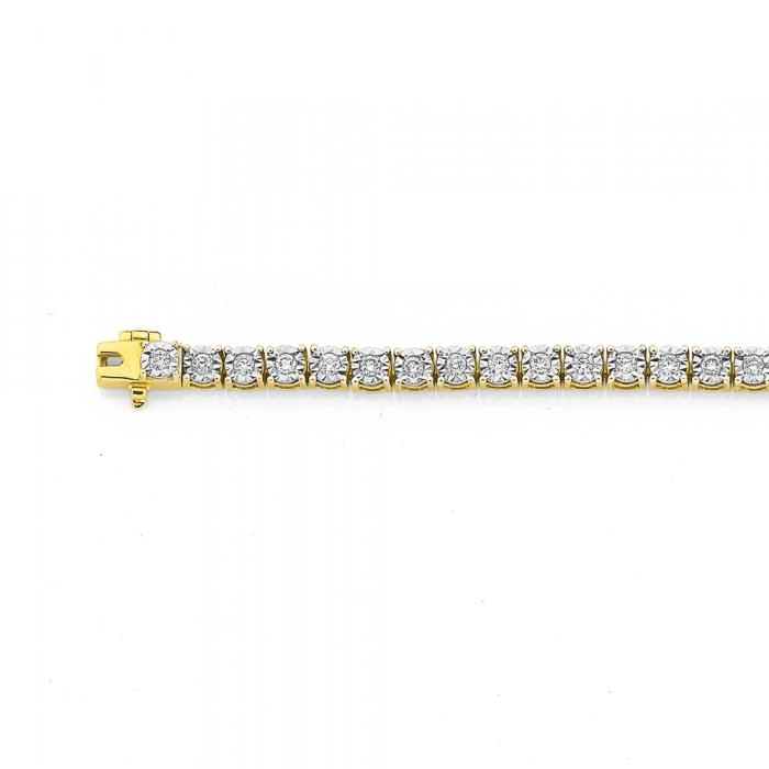 9ct Gold Diamond Tennis Bracelet