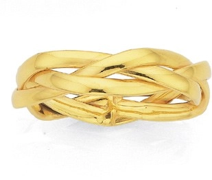 9ct Gold Hollow Loose Plait Dress Ring