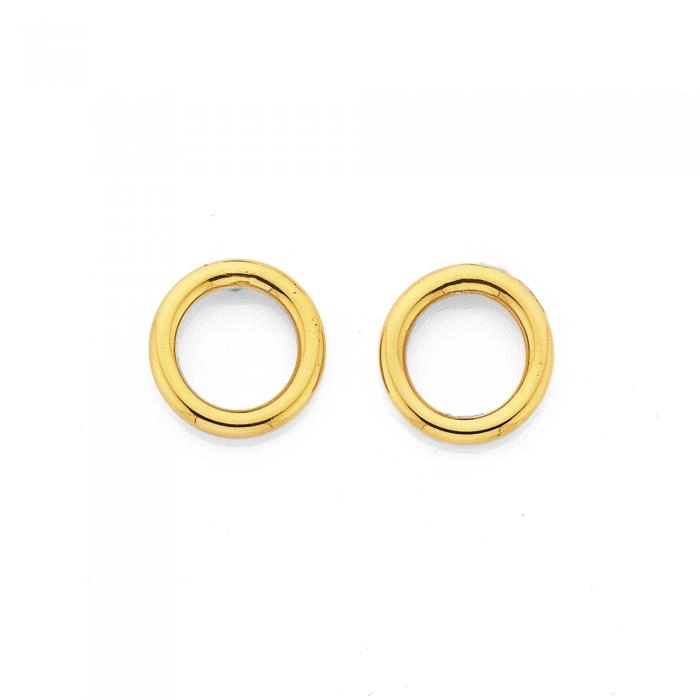 9ct Gold Open Circle Stud Earrings