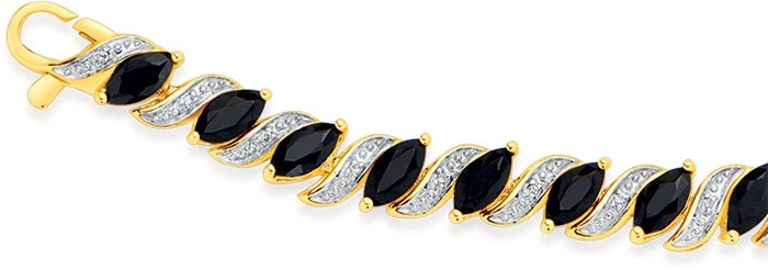 9ct Gold Sapphire & Diamond Bracelet