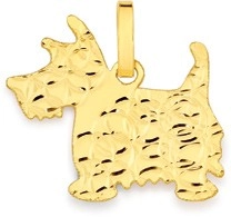 9ct Gold Scottie Dog Silhouette Pendant