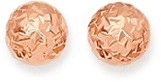 9ct Rose Gold 4mm Diamond-cut Ball Stud Earrings