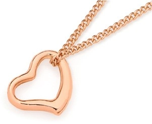 9ct Rose Gold Floating Heart Pendant