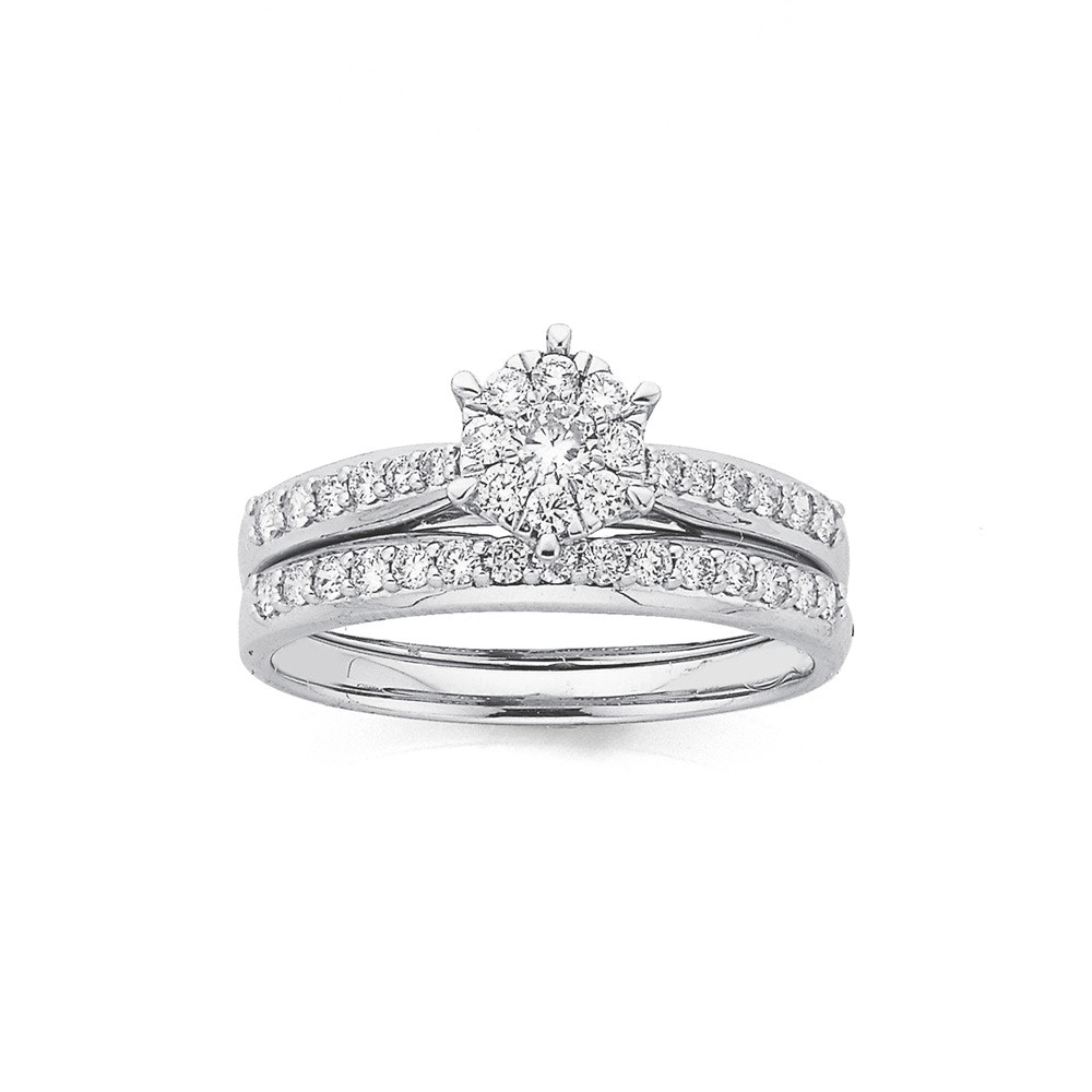 9ct White Gold Diamond Bridal Set