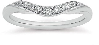 9ct White Gold Diamond Curved Band