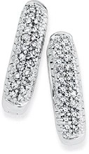 9ct White Gold Diamond Pave Huggie Earrings