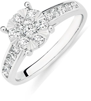 9ct White Gold Diamond Ring