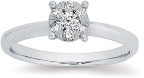 9ct White Gold Diamond Round Cluster Ring