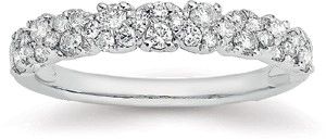 9ct White Gold Diamond Wave Band