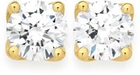 Alora 14ct Gold 1 Carat TW Lab Grown Diamond 4 Claw Stud Earrings