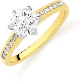 Alora 14ct Gold 1.15 Carats TW Lab Grown Diamond Shoulder Solitaire Ring