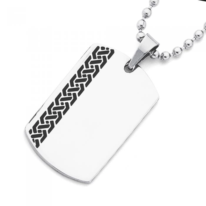 Stainless Steel Black Pattern Dogtag Pendant