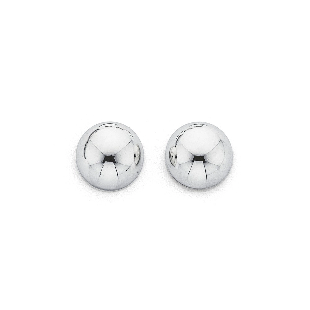 Sterling Silver 10mm Half Dome Stud Earrings