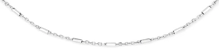 Sterling Silver 45cm Short Square Edge Tube & Trace Chain