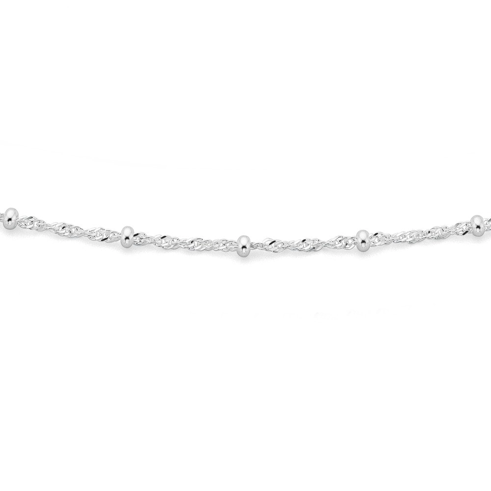 Sterling Silver 45cm Twist Rope & Ball Chain