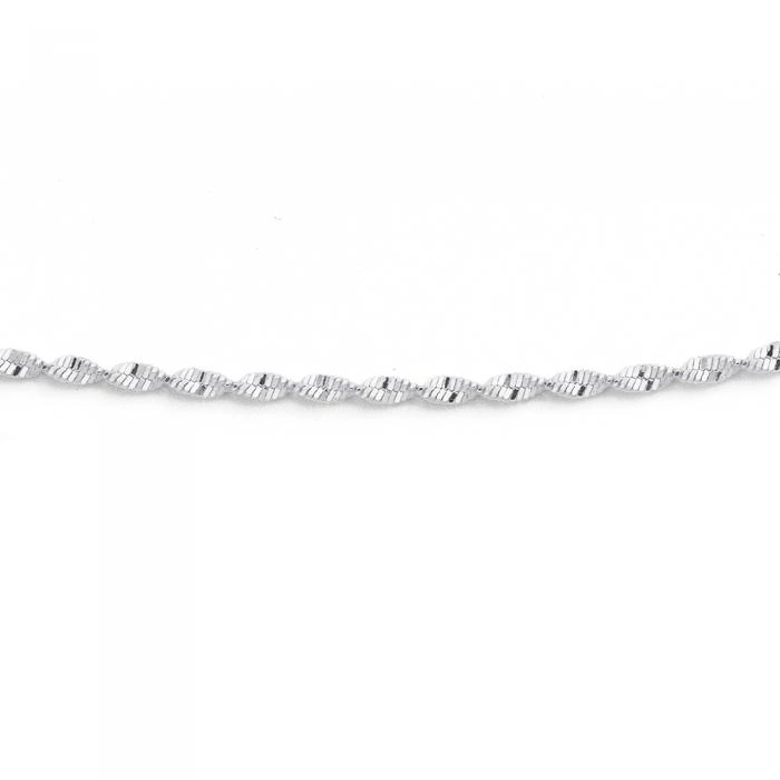 Sterling Silver 50cm Shiny Twist Serpentine Chain