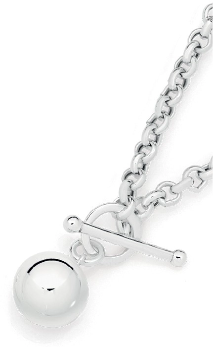 Sterling Silver Ball FOB Cable Chain Bracelet