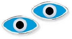 Sterling Silver Blue Evil Eye Stud Earrings