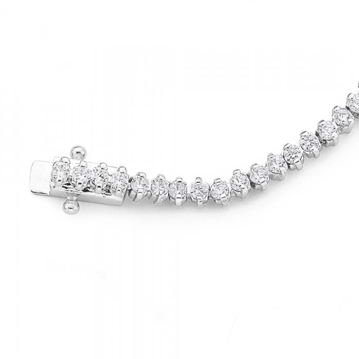 Sterling Silver Claw Set Cubic Zirconia Tennis Bracelet