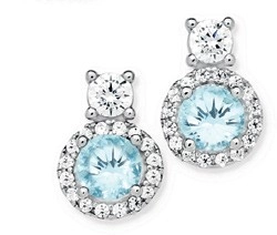 Sterling Silver Cubic Zirconia Cluster Earrings