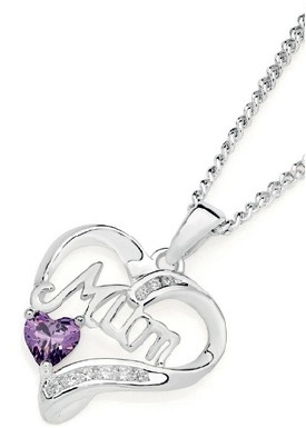 Sterling Silver Cubic Zirconia Mum Pendant