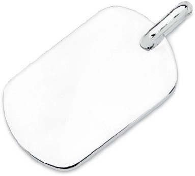 Sterling Silver Men's 30mm Polished Dogtag