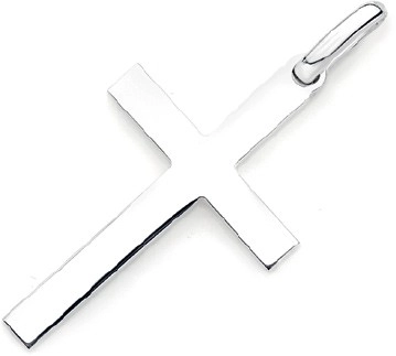 Sterling Silver Men's Square Edge Cross Pendant