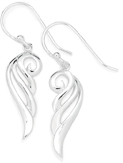 Sterling Silver Scroll Wing Hook Drops