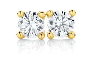 18ct Gold Diamond Stud Earrings