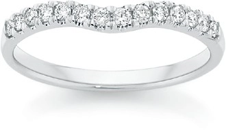 18ct White Gold Diamond Curved Band