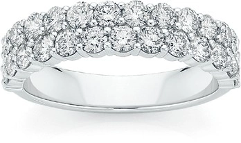 18ct White Gold Diamond Double Row Band