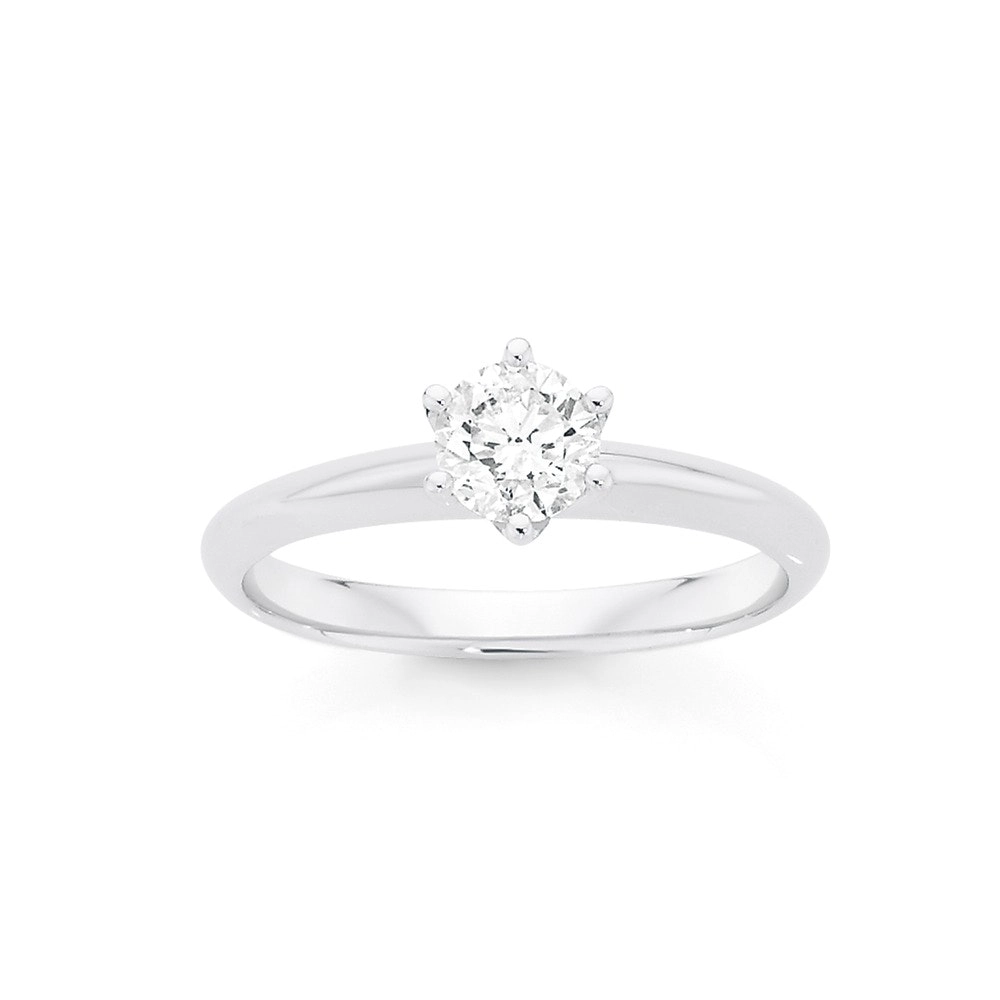 18ct White Gold Diamond Solitaire Ring