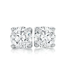 18ct White Gold Diamond Stud Earrings