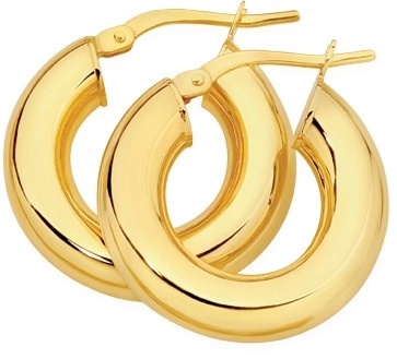 9ct Gold 10mm Polished Hoop Earrings