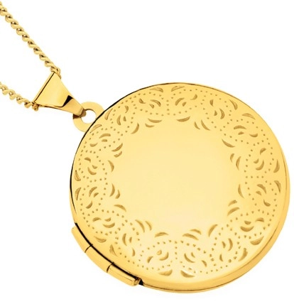 9ct Gold 21mm Filigree Round Locket