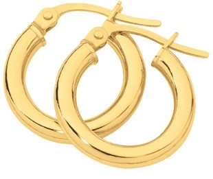 9ct Gold 2.5x10mm Hoop Earrings