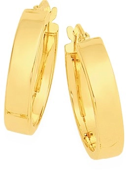 9ct Gold 4x15mm Polished Hoop Earrings