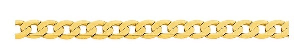 9ct Gold 50cm Solid Bevelled Close Curb Chain