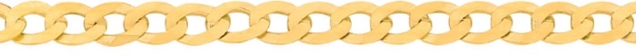 9ct Gold 50cm Solid Flat Curb Chain