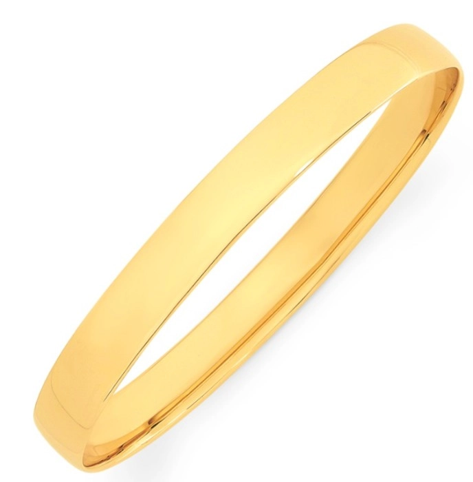 9ct Gold 65mm Solid Oval Comfort Bangle