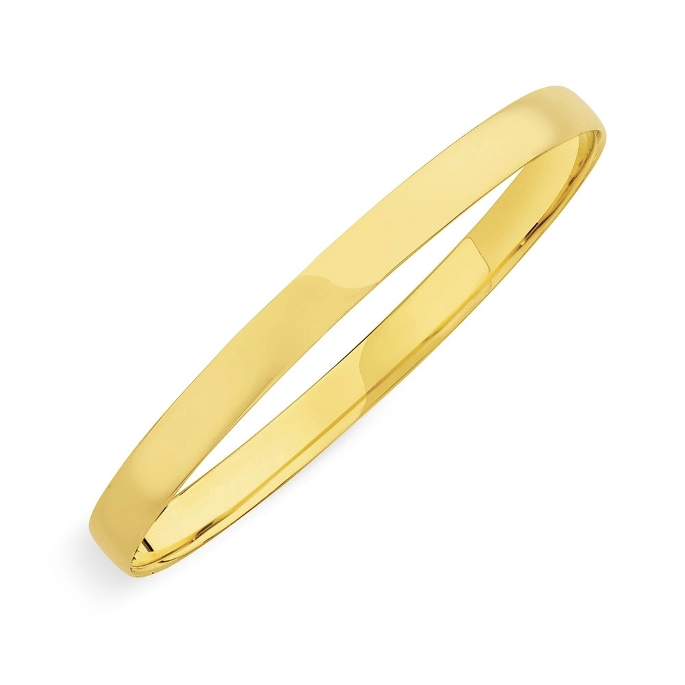 9ct Gold 6x65mm Solid Bangle