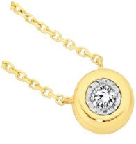 9ct Gold Diamond Bezel Set Necklet