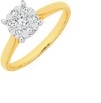 9ct Gold Diamond Cluster Ring