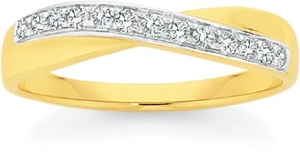 9ct Gold Diamond Crossover Band