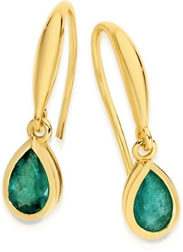 9ct Gold Emerald Earrings