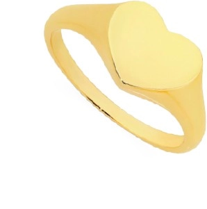 9ct Gold Heart Signet Ring