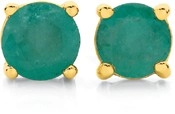 9ct Gold Natural Emerald Stud Earrings