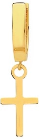 9ct Gold Plain Cross Drop Single Huggie Gents Earring