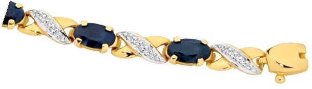 9ct Gold Sapphire & Diamond Bracelet