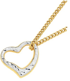 9ct Gold Two Tone 10mm Floating Heart Pendant